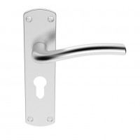 Serozzetta Door Handles SZC041YSC Cuatro Euro Profile Lock Satin Chrome 27.36