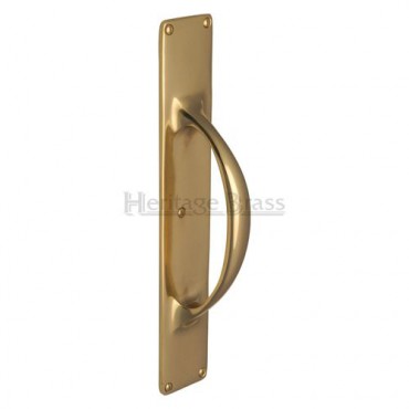Heritage Brass 195mm Pull Handle on 303mm x 53mm Plate V1155-PB Polished Brass