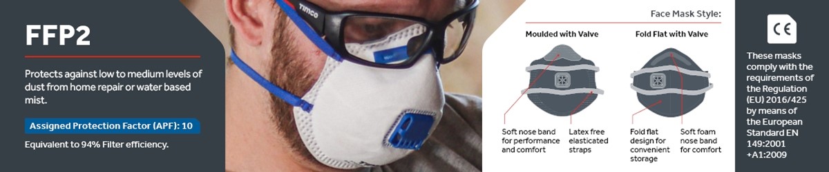 Timco FFP2 Safety Masks with Valve.