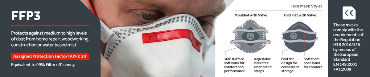 Timco FFP3 Safety Masks with Valve.