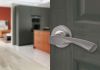 Click For Bigger Image: Vision Door Handles in Graphite and Polished Chrome in Situation.