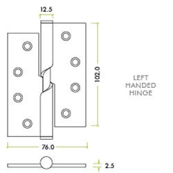 Zoo Hardware Rising Butt Hinges Dimensions.