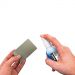 Click For Bigger Image: Spraying Lapping Fluid onto the Trend DWS/KIT/C Credit Card Stone.