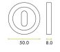 Click For Bigger Image: Stanza Standard Key Escutcheon Dimensions ZPA002.