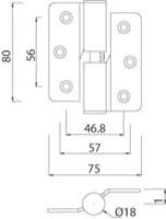 Pair 80mm Gravity Cubicle Door Hinges T100.