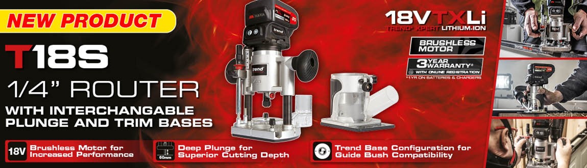 Trend T18S Cordless Router.