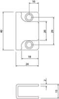 U Shaped Keep T270 Dimensions for Cubicle Door Indicator Locks.