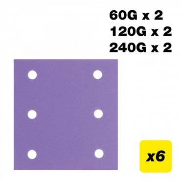 TREND AB/QTR1/M6 115X107 6H QTR SAND PAD 60/120/240 6PK