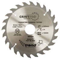 Trend Circular Saw Blade CSB/16524 CraftPro TCT 165mm 24T 30mm 25.07