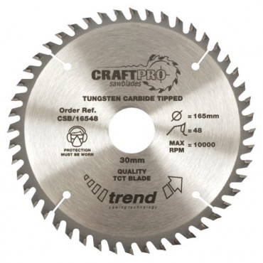 Trend Circular Saw Blade CSB/16548 CraftPro TCT 165mm 48T 30mm