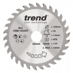 Trend CSB/12530T WOOD SAWBLADE 125X20X30TX1.5 17.51