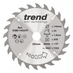 Trend CSB/14024T WOOD SAWBLADE 140X20X24TX1.8 18.91