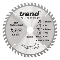 Trend CSB/14048T WOOD SAWBLADE 140X20X48TX1.8 23.11