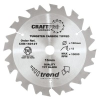 Trend CSB/16012T WOOD SAWBLADE 160X20X12TX1.8 19.61