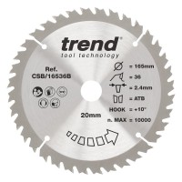 Trend CSB/16536B WOOD SAWBLADE 165X20X36TX2.4 24.51