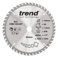 Trend CSB/16548T WOOD SAWBLADE 165X20X48TX1.5 24.51