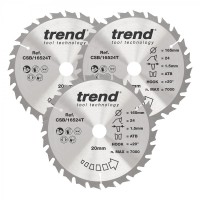 TREND CSB/165/3PK/D WOOD SAWBLADE 165X20X24T,3PK 62.95