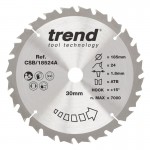 Trend CSB/18524A WOOD SAWBLADE 185X30X24TX1.8 24.51