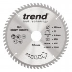 Trend CSB/19060TB WOOD SAWBLADE 190X30X60TX1.5 32.22