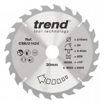 Trend CSB/21624 WOOD SAWBLADE 216X30X24TX2.4 30.46