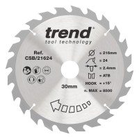 Trend CSB/21624 WOOD SAWBLADE 216X30X24TX2.4 30.46
