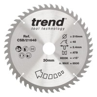 Trend CSB/21648 WOOD SAWBLADE 216X30X48TX2.4 36.42