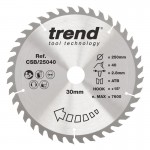 Trend CSB/25040 WOOD SAWBLADE 250X30X40TX2.8 40.62