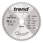 Trend CSB/26060 WOOD SAWBLADE 260X30X60TX2.3 53.92