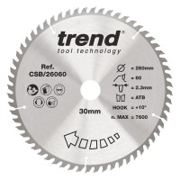 Trend CSB/26060 WOOD SAWBLADE 260X30X60TX2.3 53.92
