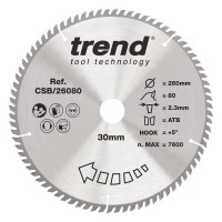 Trend CSB/26080 WOOD SAWBLADE 260X30X80TX2.3 60.93