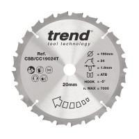 Trend CSB/CC19024T WOOD CC SAWBLADE 190X20X24TX1.9 30.82