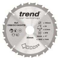 Trend CSB/CC19024TB WOOD CC SAWBLADE 190X30X24TX2.3 30.82