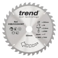 Trend CSB/CC25036T WOOD CC SAWBLADE 250X30X36TX2.2 37.82
