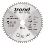 Trend CSB/CC25060 WOOD CC SAWBLADE 250X30X60TX3.0 46.22