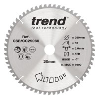 Trend CSB/CC25060 WOOD CC SAWBLADE 250X30X60TX3.0 46.22