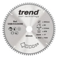 Trend CSB/CC25080 WOOD CC SAWBLADE 250X30X80TX3.0 51.83