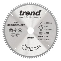 Trend CSB/CC25480T WOOD CC SAWBLADE 254X30X80TX2.1 56.03