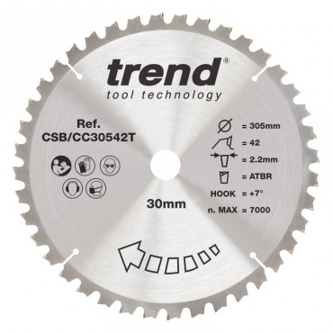 Trend CSB/CC30542T WOOD CC SAWBLADE 305X30X42TX2.2