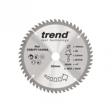 Trend CSB/PT18456A HPL SAWBLADE 184X20X56TX2.6