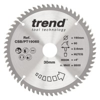 Trend CSB/PT19060 HPL SAWBLADE 190X30X60TX2.6 42.02