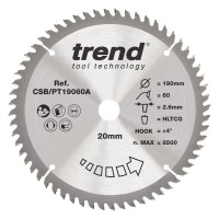 Trend CSB/PT19060A HPL SAWBLADE 190X20X60TX2.6 40.62