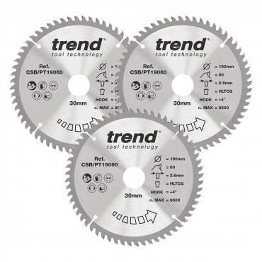 TREND CSB/PT190/3PK 190MM PT TRIPLE PACK CSB/PT19060 X 3