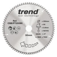 Trend CSB/PT25080 HPL SAWBLADE 250X30X80TX2.8 65.83