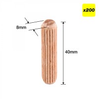 Trend DWL/8X40/200 Dowels 8 x 40mm Pack of 200 6.98