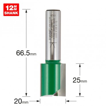 TREND C030CX12MMTC TWO FLUTE CUTTER 20MM DIA X 25MM