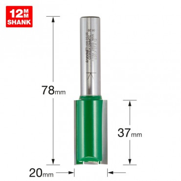 TREND C030DX12MMTC TWO FLUTE 20MM DIA X 37MM