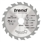 Trend CSB/12518T WOOD SAWBLADE 125X20X18TX1.5 14.01