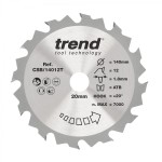 Trend CSB/14012T WOOD SAWBLADE 140X20X12TX1.8 16.10