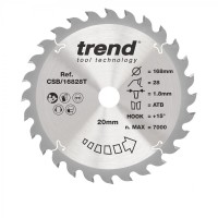 Trend CSB/16828T WOOD SAWBLADE 168X20X28TX1.8 25.21