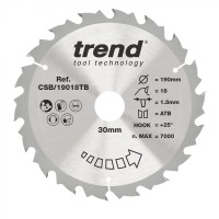 Trend CSB/19018TB WOOD SAWBLADE 190X30X18TX1.5 23.11